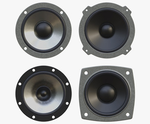 Powerful speaker set 3d model mid frequency
