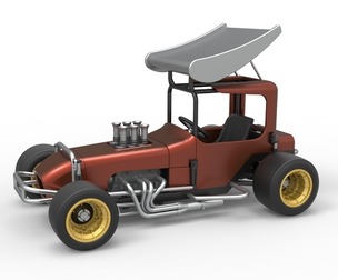 Vintage Winged Supermodified stock car Scale 1:25