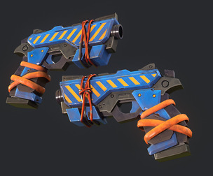 Stylized Hand painted Pistol