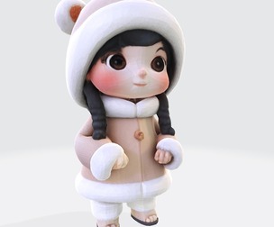 Cute Eskimo Girl - 3D Printable Figurine