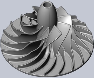 Printable Radial Pump Turbopump Impeller Model