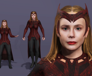 Realistic Scarlet Witch lDoctor Strange Elizabeth Olsen marvel 3D model