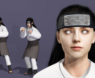 Realistic Hyuga Neji from Naruto Shippuden Ninja Character 3D model
