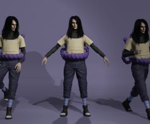 Realistic Mysterious Sorcerer Orochimaru from Naruto meta human 3D model