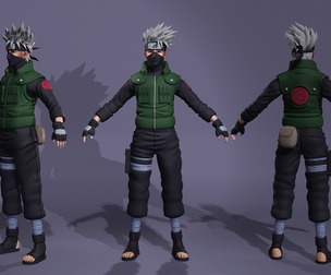 Realistic Masked Ninja Character Hatake Kakashi from Naruto 3D model