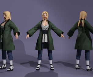 Realistic Sexy Female Ninja character Tsunade from Naruto 3D model