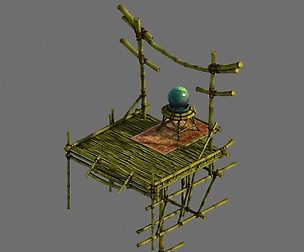 la Island scene - bamboo structures Watchtower 01