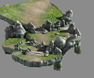 ampanula Island scene - mountain stone road 03 01