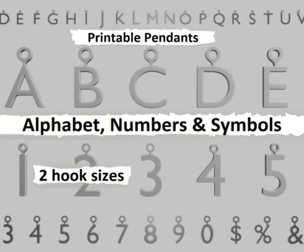 Alphabet, Numbers & Symbols – 3D Printable Pendant Collection