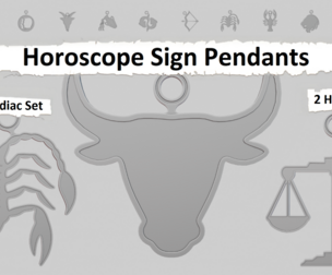 ♈ Horoscope Symbol Pendants – 3D Printable Zodiac Set
