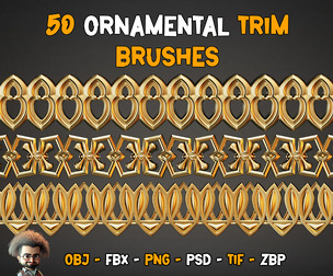 50 Ornamental Trim Brushes - Vol 47
