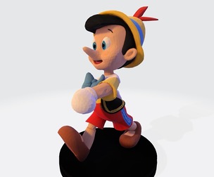 Stylized LowPoly Pinocchio Figurine 3D Print 3D print model