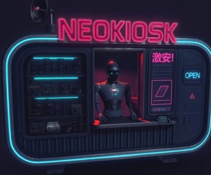 NeoKiosk - Cyberpunk Kiosk - Robot Character Low-poly 3D model