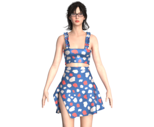 Girls Crop Top With Skirt V2 | Marvelous / Clo3d / obj / fbx