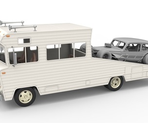 Vintage Transporter truck for Race car V7 Scale 1:25
