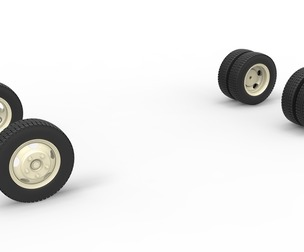 Wheel Set of Vintage truck Scale 1:25