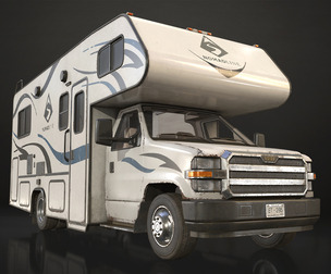 Class C RV Motorhome - Low Poly