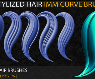 25 Stylized Hair IMM Curve Brushes