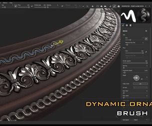 Dynamic Ornament Pack Vol.2 – 4K Alphas, Trim & Path Brushes + Models for Substance Painter & ZBrush