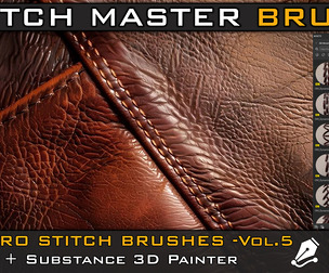 Stitch Master Vol.5 – 40 Stitch Brushes for ZBrush & Substance 3D Painter