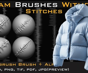 50 Seam Brushes + 4K Alpha Pack | Ultimate Fabric & Stitch Detailing – Vol.09