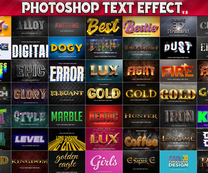 100 Premium Photoshop Text Effects, 3D Fully editable text effects, Layer styles, PSD Text Mockup