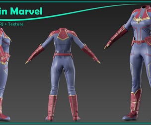 captain marvel outfit with texture