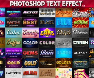 100 Premium Photoshop Text Effects, 3D Fully editable text effects, Layer styles, PSD Text Mockup