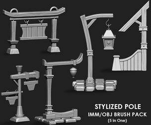 Stylized Poles IMM Brush Pack (5 in One)