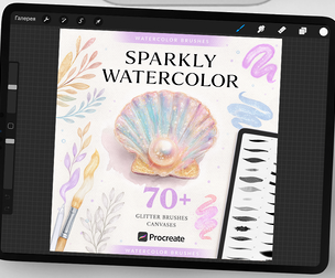 70 Sparkly Watercolor Brushes for Procreate