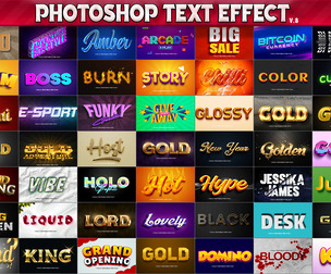 100 Photoshop Text Effects, 3D Fully Editable PSD Templates, Cinematic Styles, Gold, Silver, Comic