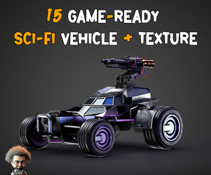 15 Game-Ready Sci-Fi Vehicle [Rigged] + Texture - Vol 03