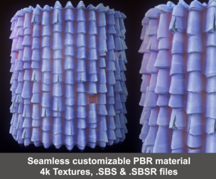 Stylized Tile Roof Substance Painter Material and Textures