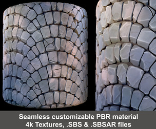 Stylized Pavement Substance Painter material and textures