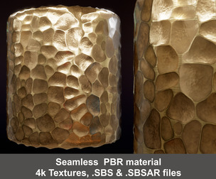 Hammered Gold Substance Painter Material and Textures