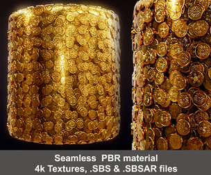 Gold Treasure Substance Painter Material and Textures