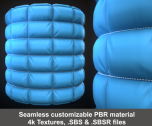 Upholstered Wall Panels Soft Padded Substance Painter Material and Textures