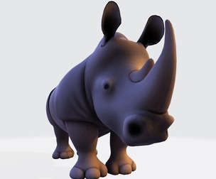 Stylized Rhino 3D Model – Rig-Ready for Animation, 3D Printing & Game Design