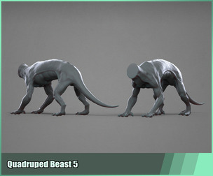 Quadruped Beast 5 Base Body Mesh
