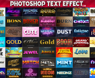 100 Photoshop Text Effects, 3D Fully Editable PSD Templates, Cinematic Styles, Gold, Silver, Neon