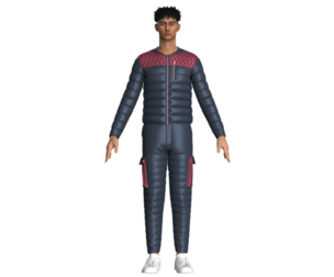 Men Fashion Padded Jacket With Pant-Outfit | Marvelous / Clo3d / obj / fbx