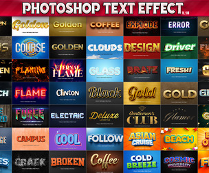 100 Photoshop Text Effects, 3D Fully Editable PSD Templates, Cinematic Styles, Gold, Silver, Retro