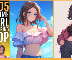 505 Anime girl wearing a top