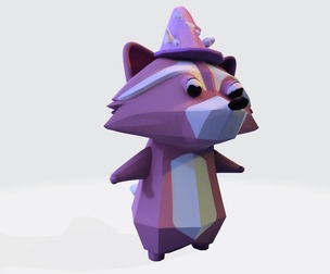 Cartoon Raccoon 3D Model – Low-Poly, Rigging-Ready & Printable for Games, Animation & Indie Projects