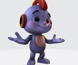 Cartoon Robot 3D Model – Stylized, Rigging-Ready & Printable for Games, Animation & Indie Projects