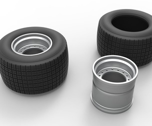 Rim and tire of Super Dirt Late model Scale 1:25