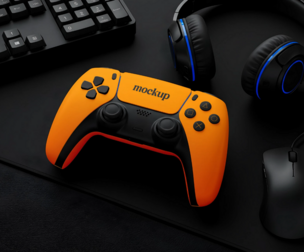 Gaming Controller Mockup PSD Template - E-Sports & Tech
