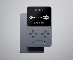 Minimalist Handheld Gaming Device Mockup - Retro Tech Display