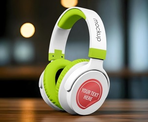 Wireless Headphones Mockup PSD Template - Audio & Tech Branding
