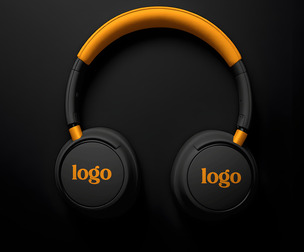 Wireless Headphones Mockup PSD Template - Tech & Audio